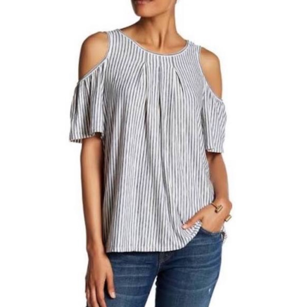 Max Studio Cold Shoulder Top